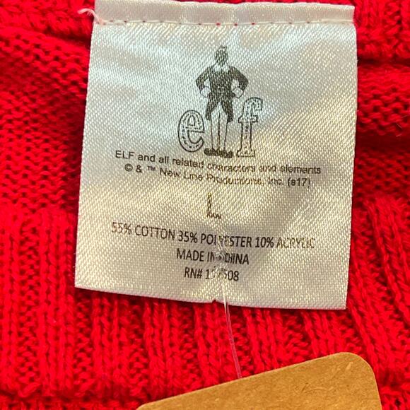 Elf the Movie SON OF A NUTCRACKER Buddy Silhouette Ugly Christmas Sweater Size L - Picture 3 of 4
